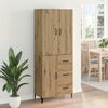 vidaXL Highboard Umjetnički hrast 69,5 x 34 x 180 cm Konstruirano drvo