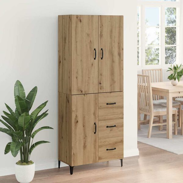 vidaXL Highboard Umjetnički hrast 69,5 x 34 x 180 cm Konstruirano drvo