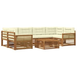 vidaXL Set vanjskih sofa 7 kom. Prirodna i krem