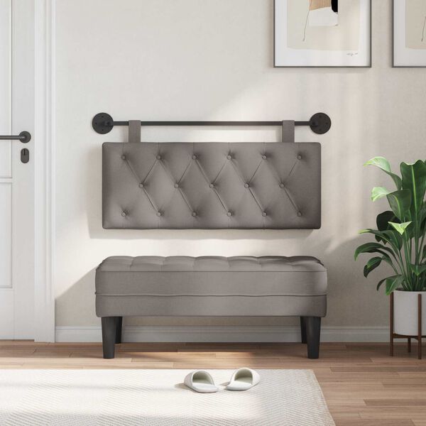 vidaXL Držeće uzglavlje Zidne Sivo-smeđa 110 x 55 x 7 cm tkanina