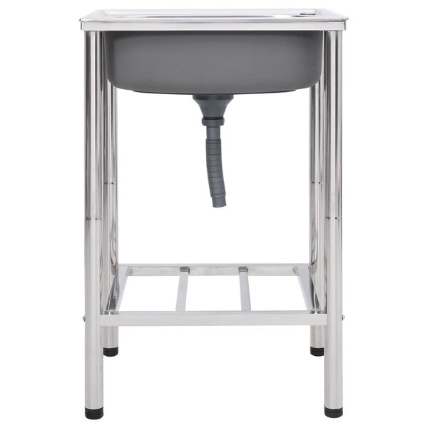 vidaXL Sudoper za kampiranje s jednom kadicom od nehrđajućeg čelika