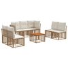 vidaXL Set vanjskih sofa 8 kom. Prirodna i krema bijela Poliester