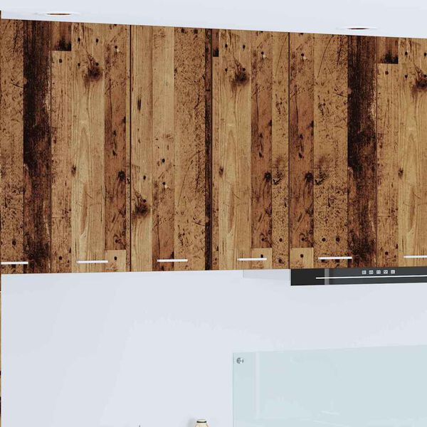 vidaXL Viseći ormarić s pohranom Stari drvo i bijela 30 x 31 x 80 cm