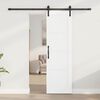 vidaXL Klizna vrata Bijela i crna 61 x 198,5 cm Čvrsto borovo drvo