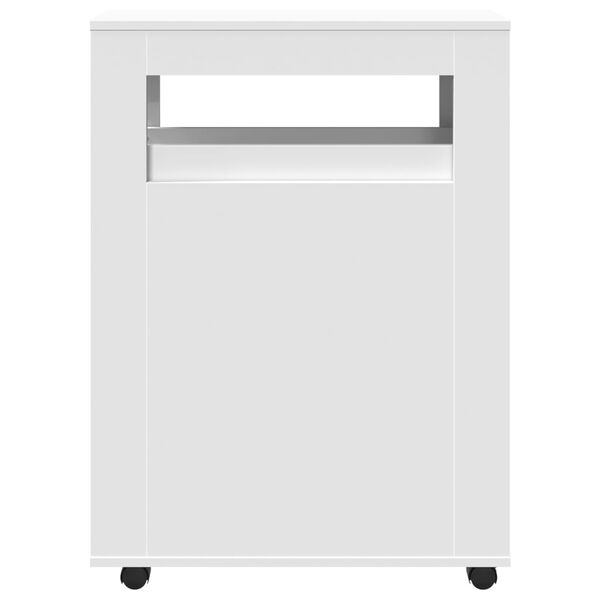 vidaXL Uski kupaonski ormarić s kotačima bijeli od konstruiranog drva