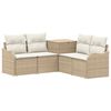 vidaXL Set sofe 5 kom. Bež i krem bijela 177,5 x 177,5 x 85 cm
