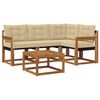 vidaXL Set vanjskih sofa s jastukom 5 pcs Prirodna i bež