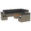 vidaXL 11-dijelni set vrtnih sofa od poliratana s jastucima sivi