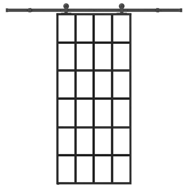 vidaXL Klizna vrata s priborom 90 x 205 cm od ESG stakla i aluminija