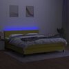 vidaXL Krevet box spring s madracem LED zeleni 180x200 cm od tkanine