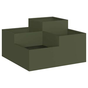 vidaXL Vrtna saksija Maslinovo zelena 80 x 80 x 48 cm Čelik