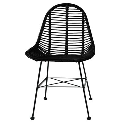 vidaXL Blagovaonske stolice od prirodnog ratana 6 kom crne