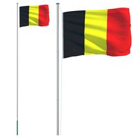 vidaXL Belgijska zastava i jarbol 6,23 m aluminijski