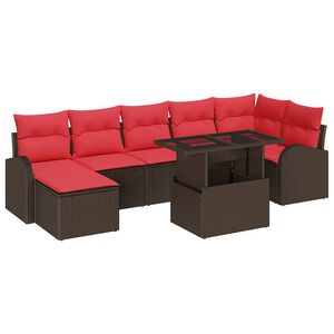 vidaXL Sjedeća garnitura za vrt 8 kom. Smeđa Poli ratan