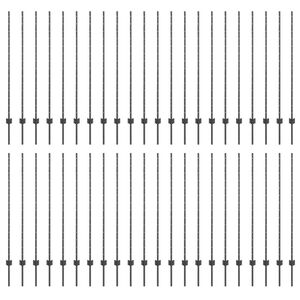 vidaXL Stup za ogradu 44 pcs Siva 180 cm Čelik