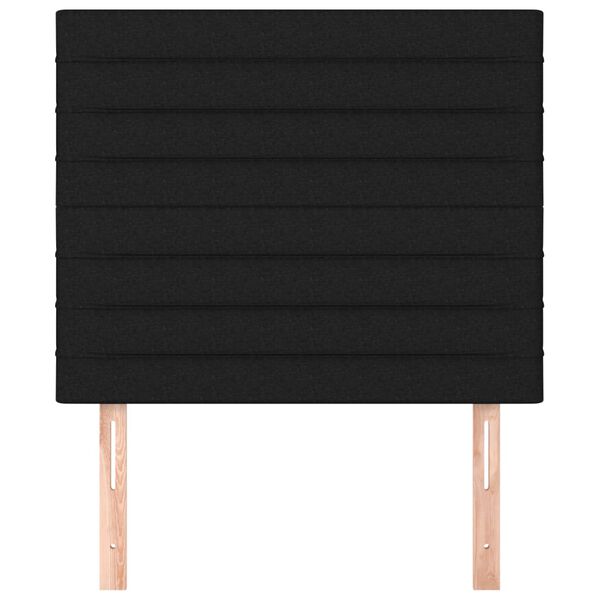 vidaXL Uzglavlje Crno 80x5x118/128 cm Tkanina