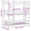 vidaXL Trostruki krevet na kat bijeli 90 x 200 cm od masivne borovine