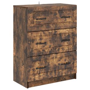 vidaXL Ormar s ladicama Dimljeni hrast 66 x 34,5 x 87 cm