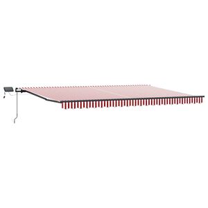 vidaXL Povlačivi tende Crvena i bijela 500 &times; 300 cm Tkanina i Aluminij