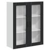 vidaXL Zidni stakleni ormarić LUCCA Crna 80 x 31 x 100 cm
