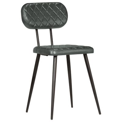 vidaXL Blagovaonske stolice od prave kože 2 kom sive