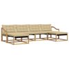 vidaXL Set vanjskih sofa s jastukom 6 pcs Bijela i bež