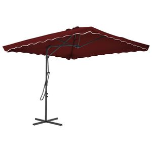 vidaXL Vrtni suncobran s čeličnim stupom 250 x 250 x 230 cm bordo