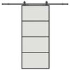 vidaXL Klizna vrata s priborom crna 90 x 205 cm od ESG stakla
