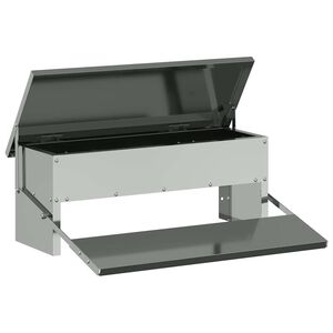 vidaXL Feeder s nogom za piliće Srebrno 48,5 x 39,5 x 19 cm