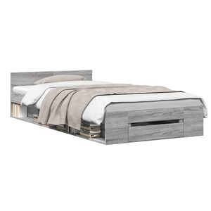 vidaXL Okvir kreveta s pohranom s ladicama Siva Sonoma 80 x 200 cm