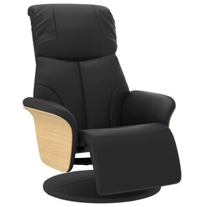 vidaXL Naslonjač od umjetne kože s osloncem za noge crni