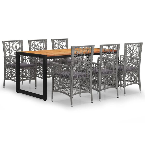 vidaXL 7-dijelni vrtni blagovaonski set sivi