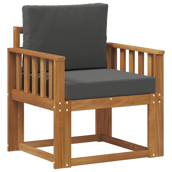 vidaXL Vanjski kauč Čvrsto drvo akacije i poliester Prirodna