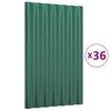 vidaXL Krovni paneli 36 kom od pocinčanog čelika zeleni 60x36 cm