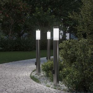 vidaXL Stupić s utičnicom 3 kom 80 cm nehrđajući čelik IP44