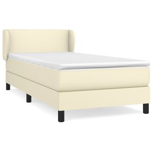 vidaXL Krevet s oprugama i madracem krem 80 x 200 cm od umjetne kože