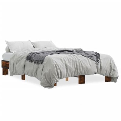 vidaXL Okvir kreveta boja hrasta 140x190 cm konstruirano drvo i metal