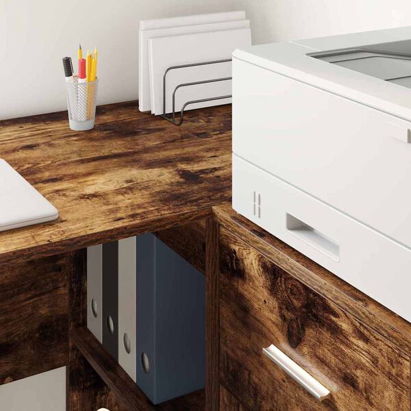 vidaXL Komoda Dimljeni hrast 38 x 34.5 x 75 cm Konstruirano drvo