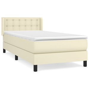 vidaXL Krevet s oprugama i madracem krem 90 x 190 cm od umjetne kože