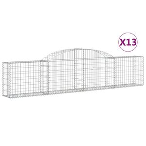 vidaXL Lučne gabionske ko&scaron;are 13 kom 300x30x60/80 cm pocinčano željezo