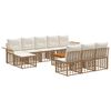 vidaXL Set vanjskih sofa 11 kom. 10-sjedala Prirodna i krema bijela
