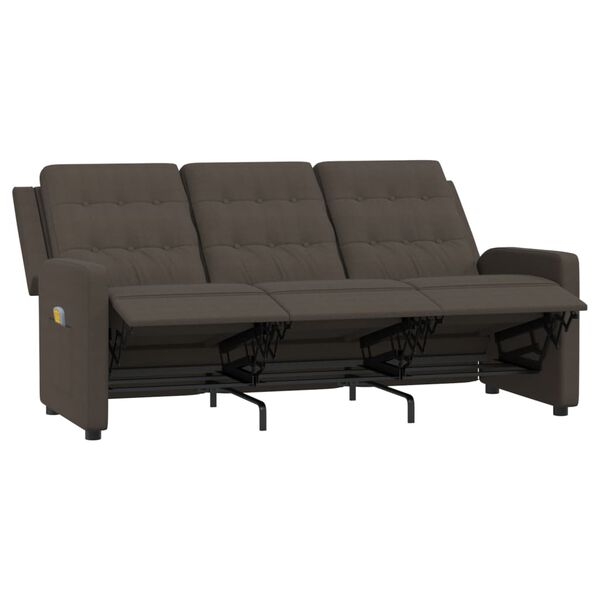 vidaXL Masažni trosjed od tkanine smeđi