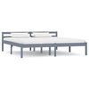 vidaXL Okvir za krevet od masivne borovine sivi 160 x 200 cm