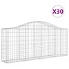 vidaXL Lučne gabionske ko&scaron;are 30 kom 200x30x80/100cm pocinčano željezo