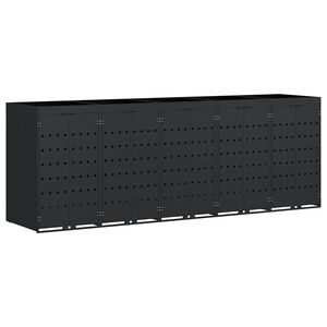 vidaXL Skladi&scaron;tenje kanti za 5 kanti Crna 340 x 77,5 x 121,5 cm