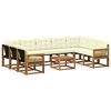 vidaXL Set vanjskih sofa s jastukom 10 pcs Prirodna i krem