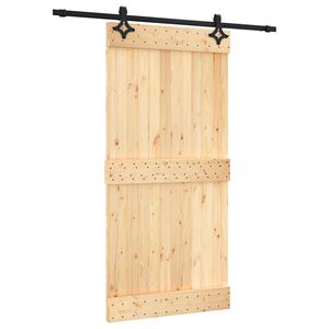 vidaXL Klizna vrata 100 x 210 cm Čvrsta borovina (neobrađena)