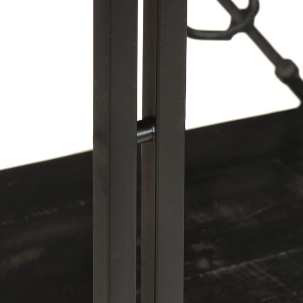 vidaXL Police za knjige s 3 razine crne 60x30x80 cm masivno drvo manga