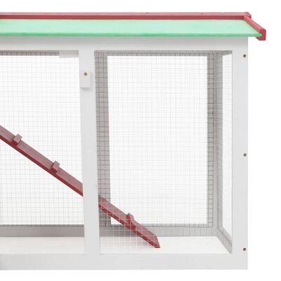 vidaXL Vanjski veliki kavez za zečeve crveno-bijeli 145x45x84 cm drvo