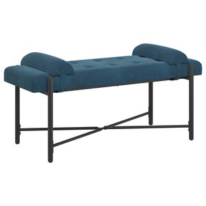 vidaXL Klupa s gumbima i jastučićima Plava 110 x 40 x 46 cm Bar&scaron;un